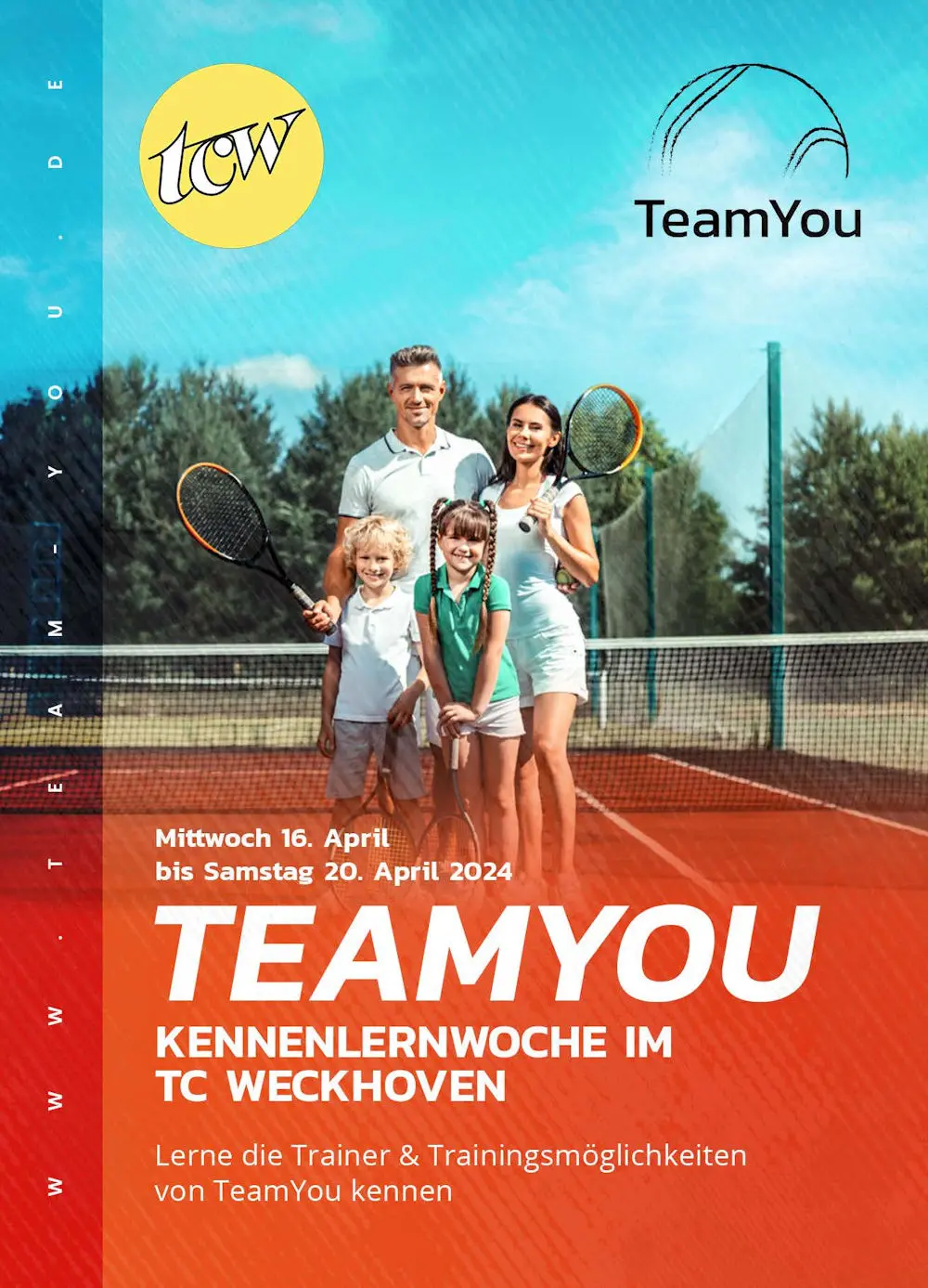 Tennisschule TeamYou bietet "Kennenlernwoche" im TCW an