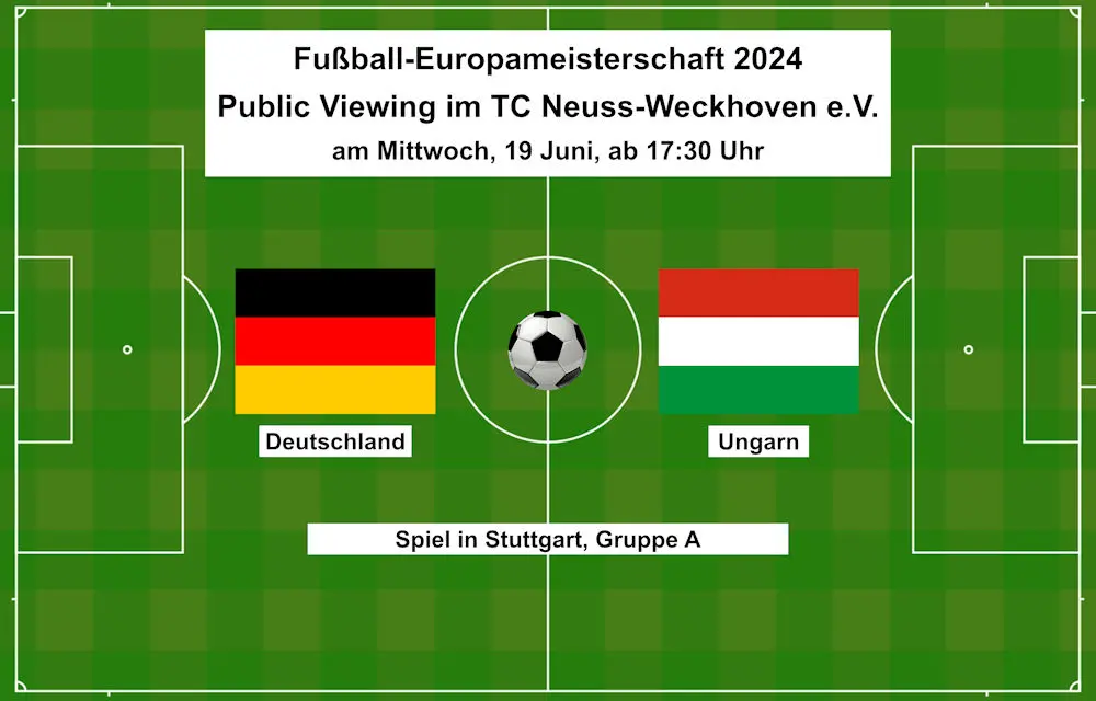 Fußball-EM 2024: Public Viewing im TCW am 19. Juni