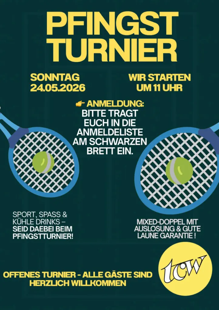 Turnierplakat Pfingstturnier 2023 im TC Neuss-Weckhoven e.V. 